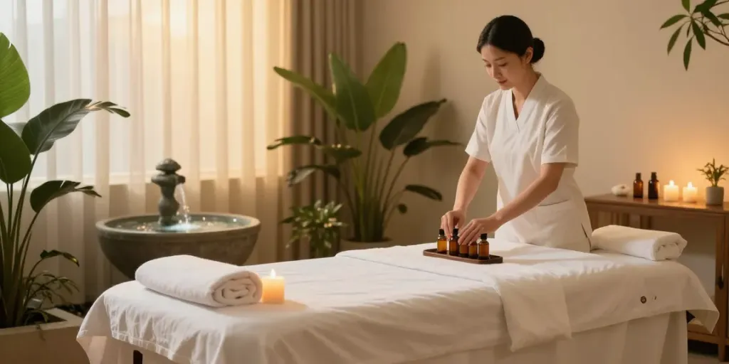 Experience 마포출장안마 in a tranquil spa environment with a peaceful massage setting.